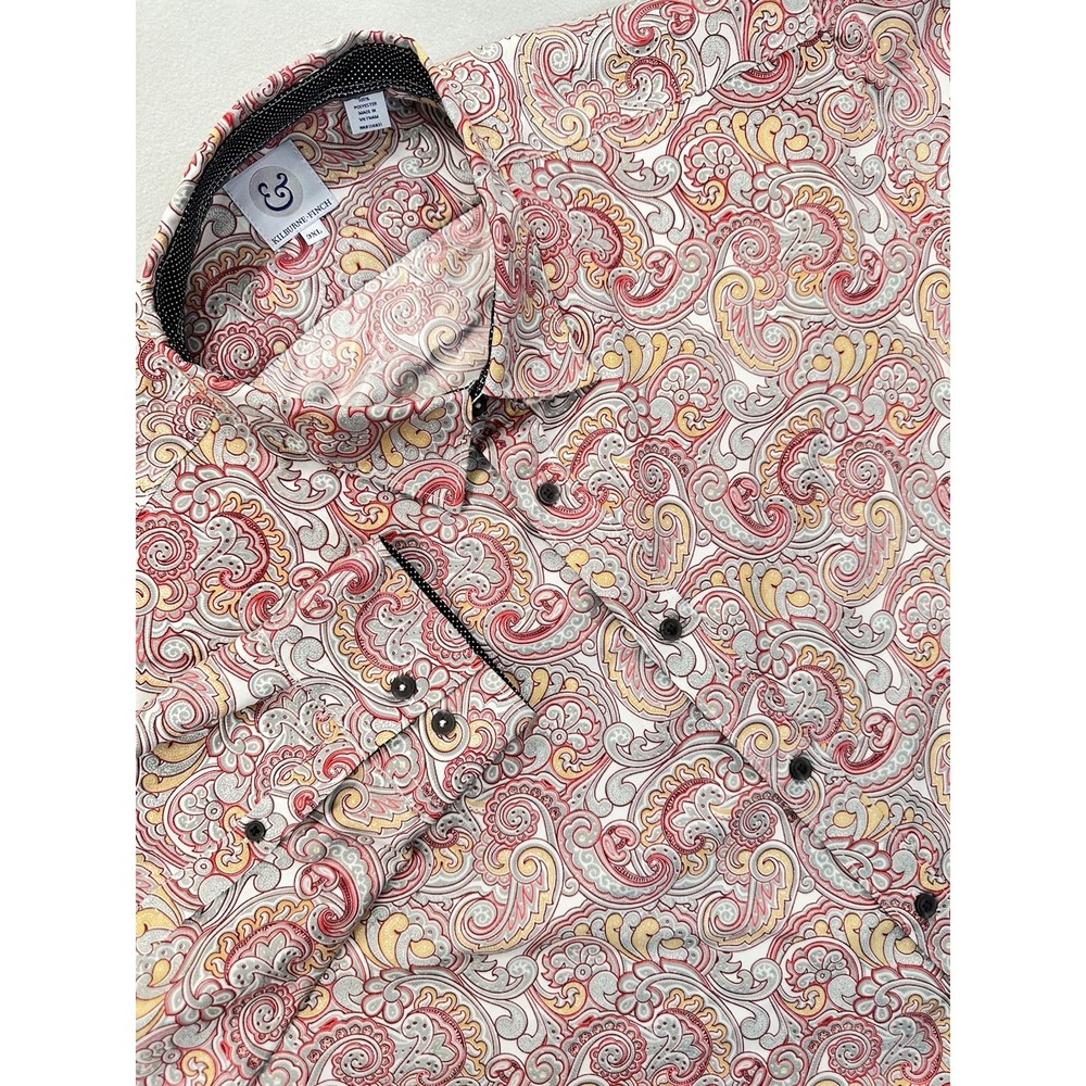 Kilburne Finch Performance Dress Shirt Mens Size 3XL Multicolor Paisley